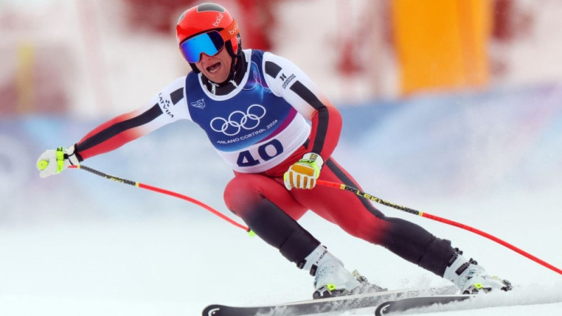 Kalnu slēpotājs Opmanis pēdējā treniņā apsteidz vien trīs konkurentus