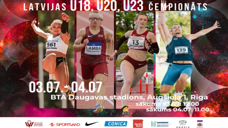 Vairāki sezonas līderi startēs Latvijas čempionātā vieglatlētikā U18, U20, U23